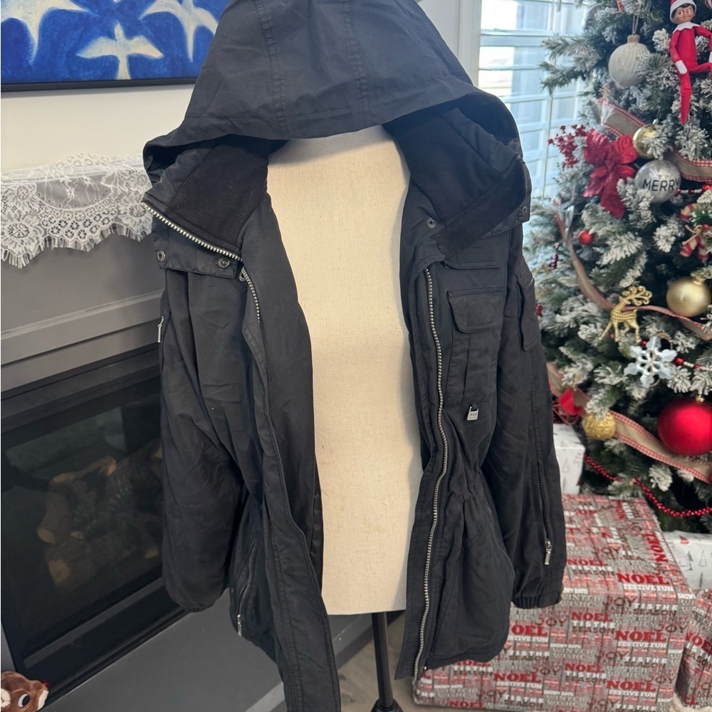 NILS Black Hooded Insulated Jacket Coat Women’s Size 8